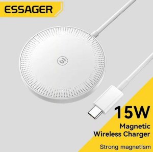 Ładowarka Essager szybka bezprzewodowa 15W biała 2