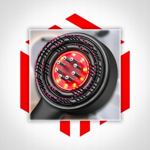 ELEKTRYCZNY MASAŻER DO GŁOWY 2W1 Z CZERWONYM ŚWIATŁEM LED I DOZOWNIKIEM 12