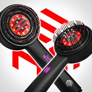 ELEKTRYCZNY MASAŻER DO GŁOWY 2W1 Z CZERWONYM ŚWIATŁEM LED I DOZOWNIKIEM 3