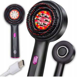 ELEKTRYCZNY MASAŻER DO GŁOWY 2W1 Z CZERWONYM ŚWIATŁEM LED I DOZOWNIKIEM 8