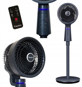 Wentylator Wiatrak Kolumnowy Stojący Oscylacyjny 360 3D VF-720 Cichy Czarny 9