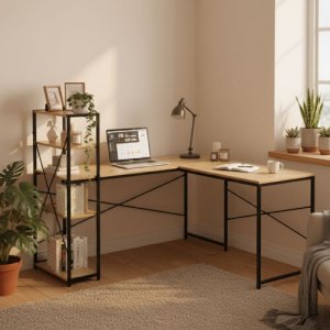 Biurko ModernHome Jasnobrązowe 145 cm x 145 cm 3