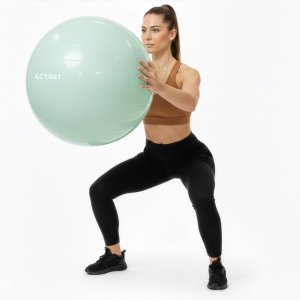 Piłka 65 cm do ćwiczeń pilates, rehabilitacyjnych, stretchingu z pompką, miętowa UNIWERSALNY 11