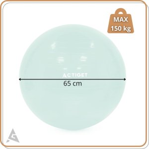 Piłka 65 cm do ćwiczeń pilates, rehabilitacyjnych, stretchingu z pompką, miętowa UNIWERSALNY 16
