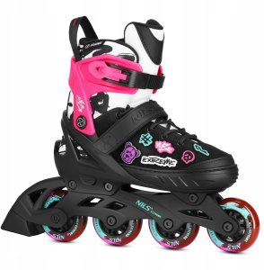 Rolki Nils Extreme Vibe NA2053A rekreacyjne regulowane czarno-różowe r. 40-43 2