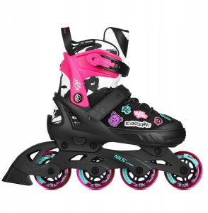 Rolki Nils Extreme Vibe NA2053A rekreacyjne regulowane czarno-różowe r. 40-43 4