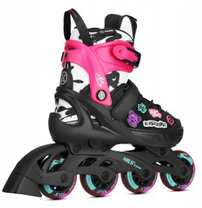 Rolki Nils Extreme Vibe NA2053A rekreacyjne regulowane czarno-różowe r. 40-43 5