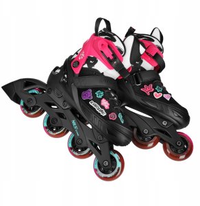Rolki Nils Extreme Vibe NA2053A rekreacyjne regulowane czarno-różowe r. 40-43 7