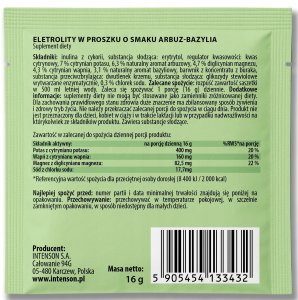 INTENSON_Elektrolity, Sód, Potas, Wapń, Magnez suplement diety Arbuz-Bazylia 16g 2
