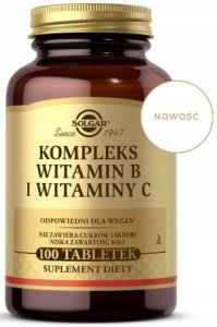 Bodymax SOLGAR_B-kompleks z Witaminą C suplement diety 100 tabletek 3