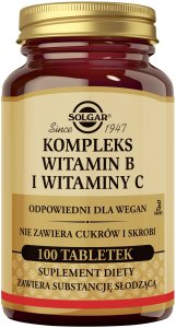 Bodymax SOLGAR_B-kompleks z Witaminą C suplement diety 100 tabletek 4