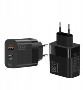 66W super fast charger 1x USB port / x2 USB-C un USB-L RF-66W (4752219010030) 4