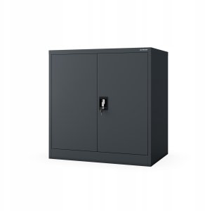 Szafka metalowa zamykana biurowa, warsztatowa antracytowa BEATA D600 900 x 930 x 600 mm 2