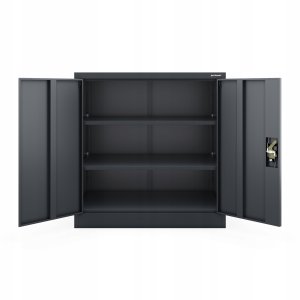 Szafka metalowa zamykana biurowa, warsztatowa antracytowa BEATA D600 900 x 930 x 600 mm 5