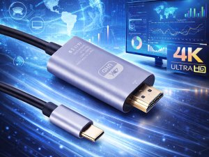 Kabel USB Verk KABEL USB-C HDMI PRZEJŚCIÓWKA ADAPTER HUB USB TYP C DO HDMI 4K 180cm 3