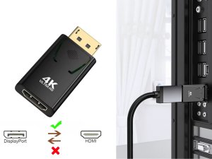 Adapter AV Verk ADAPTER PRZEJŚCIÓWKA KONWERTER DP DisplayPort do HDMI 4K ULTRA HD 4