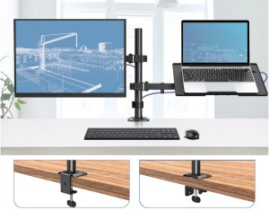 Triadyn Uchwyt Biurkowy DuoMount na Monitor i Laptopa Regulowany Obrotowy TRD-BLK-2ST-13"-32" 3