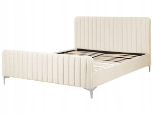Łóżko Welur LUNAN 160 x 200 cm Jasnobeżowy 4