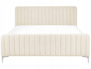 Łóżko Welur LUNAN 160 x 200 cm Jasnobeżowy 5