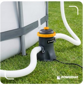 POMPA FILTRUJĄCA DO BASENU WODY 1250 L/H 16W IPX8 32MM ZESTAW FILTRY WĘŻE 10