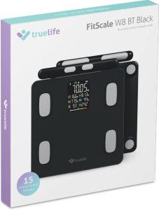 Waga diagnostyczna bluetooth TrueLife FitScale W8 BT czarna kolorowy LCD 0,1 ~ 180 kg iOS, System Android 2