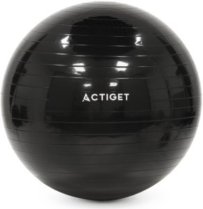 Piłka 75 cm do ćwiczeń pilates, rehabilitacyjnych, stretchingu z pompką, czarna UNIWERSALNY 7