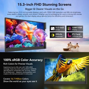 Monitor Blackview 15,3" przenośny podwójny DCM8 4
