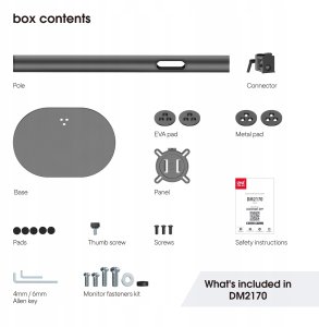 One For All Stojak biurkowy DM2170 na monitor 13"-23" 10kg VESA 75x75-100x100 czarny 9
