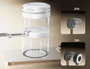 Kijek Selfie Stick Statyw 1,5m Na Magnes Magsafe Telefon Smartfon + Pilot / Mt85 / Biały 5