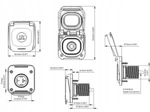 Zewnętrzne gniazdo zasilania 12V Scanstrut Ventura SC-V-DC1 IP68 7