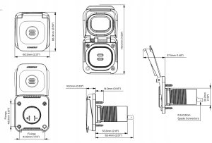 Zewnętrzne gniazdo ładowania Dual USB-C Scanstrut Ventura SC-V-USB-01 6