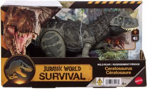 Figurka Mattel Jurassic World Ryczący dinozaur Ceratozaur z atakiem i dźwiękiem (JKL77) 5
