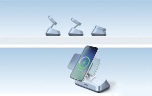 Ładowarka Ugreen UGREEN W711 MagFlow 3-in-1 magnetyczna bezprzewodowa stacja ładująca Qi2 25W dla iPhone, AirPods i Watch srebrny 7