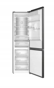 TCL Refrigerator | RC382BXC0EU | Energy efficiency class C | Free standing | Combi | Height 203 cm | No Frost system | Fridge net capacity 265 L | Freezer net capacity 117 L | Display | 35 dB | Inox 2