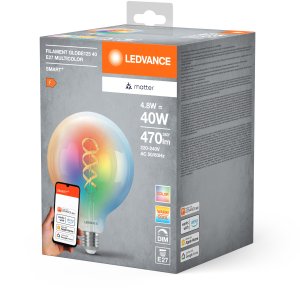 LEDVANCE SMART+ MATTER Filament Multicolor Classic 4.8W - E27 Smart bulb 12