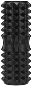Roller do masażu z wypustkami, wałek piankowy, masażer średnio twardy, czarny UNIWERSALNY 14