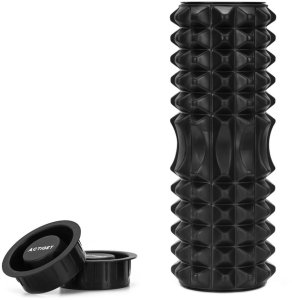 Roller do masażu z wypustkami, wałek piankowy, masażer średnio twardy, czarny UNIWERSALNY 15