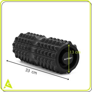 Roller do masażu z wypustkami, wałek piankowy, masażer średnio twardy, czarny UNIWERSALNY 19