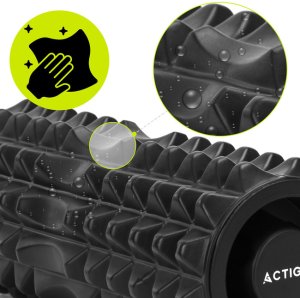 Roller do masażu z wypustkami, wałek piankowy, masażer średnio twardy, czarny UNIWERSALNY 8