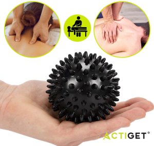 Piłka z kolcami do rehabilitacji 7,5 cm sensoryczna do masażu jeżyk z wypustkami czarna UNIWERSALNY 6