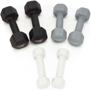 Hantle na stojaku zestaw 6 szt. obciążenia 1 kg, 2 kg, 3 kg do fitnessu, treningu domowego UNIWERSALNY 12