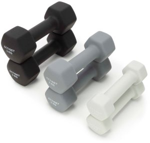 Hantle na stojaku zestaw 6 szt. obciążenia 1 kg, 2 kg, 3 kg do fitnessu, treningu domowego UNIWERSALNY 13