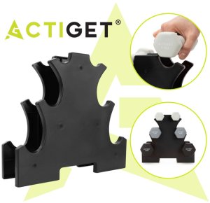 Hantle na stojaku zestaw 6 szt. obciążenia 1 kg, 2 kg, 3 kg do fitnessu, treningu domowego UNIWERSALNY 23