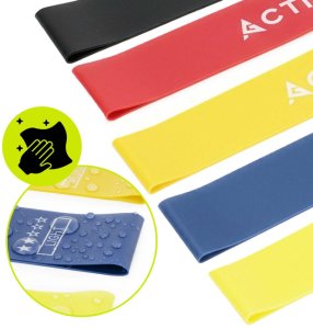 Gumy oporowe do ćwiczeń zestaw 5 szt. taśmy fitness rehabilitacyjne opór 1-20 kg UNIWERSALNY 8