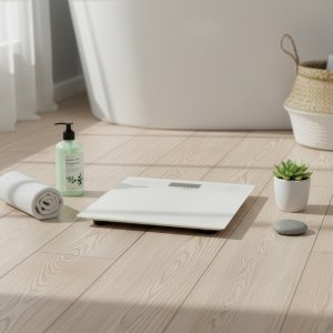 Waga łazienkowa, elektroniczna 150 kg szkło hartowane, biała UNIWERSALNY 16