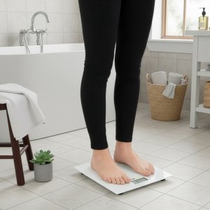 Waga łazienkowa, elektroniczna 150 kg szkło hartowane, biała UNIWERSALNY 17