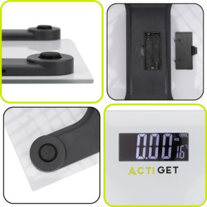 Waga łazienkowa, elektroniczna 150 kg szkło hartowane, biała UNIWERSALNY 18