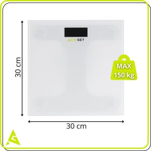 Waga łazienkowa, elektroniczna 150 kg szkło hartowane, biała UNIWERSALNY 19