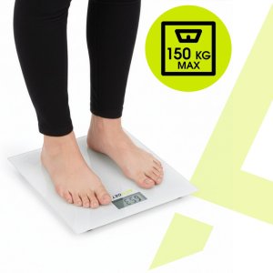 Waga łazienkowa, elektroniczna 150 kg szkło hartowane, biała UNIWERSALNY 5