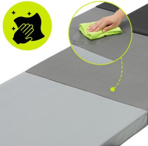 Mata treningowa, materac składany do ćwiczeń 180x60x5,5 cm gimnastyczny, czarno-szary UNIWERSALNY 15